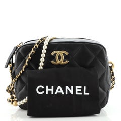 Chanel My Perfect Adjustable Chain Camera Bag Quilted Lambskin with Pearl
