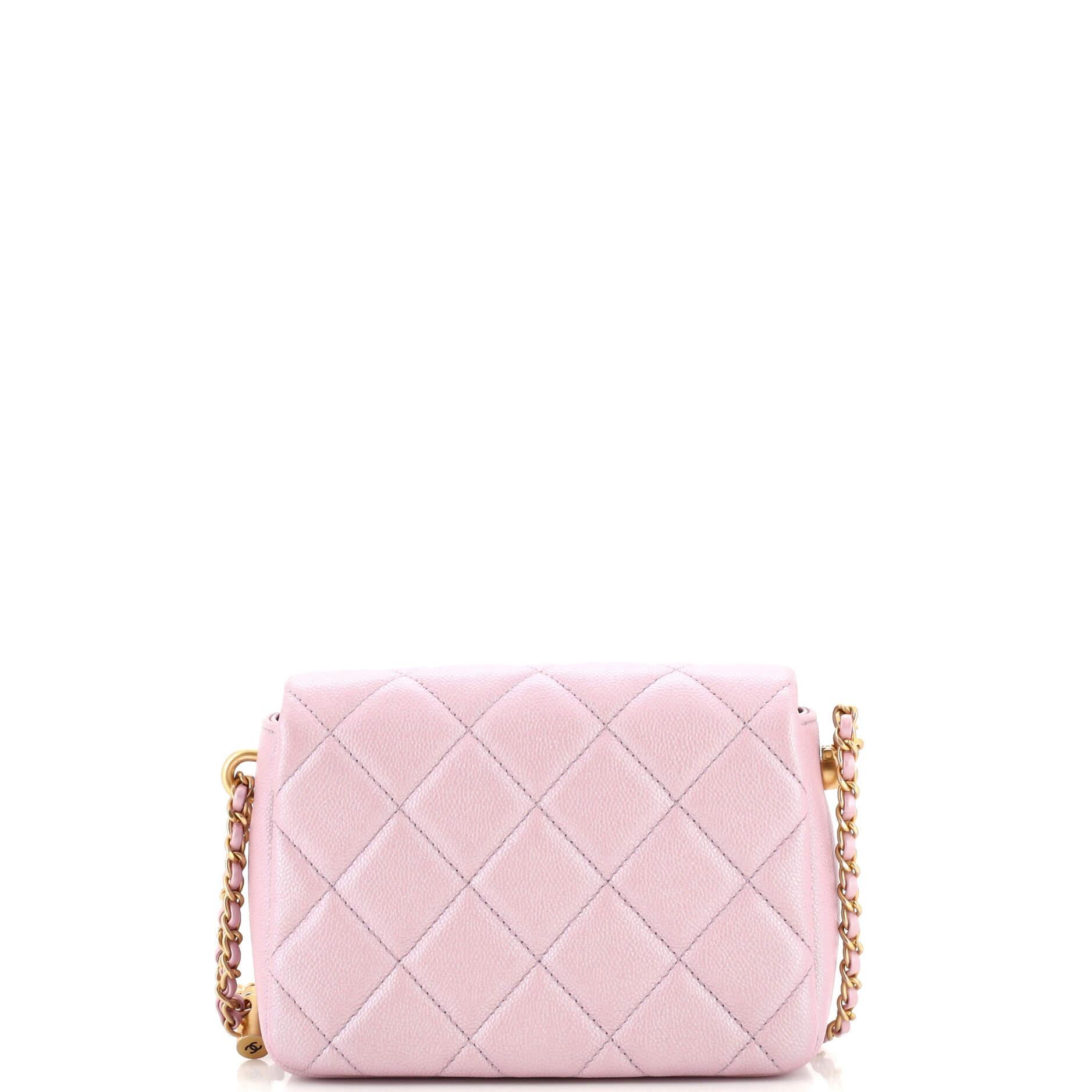 Chanel My Perfect Adjustable Chain Flap Bag Quilted Iridescent Caviar Mini In Good Condition In NY, NY