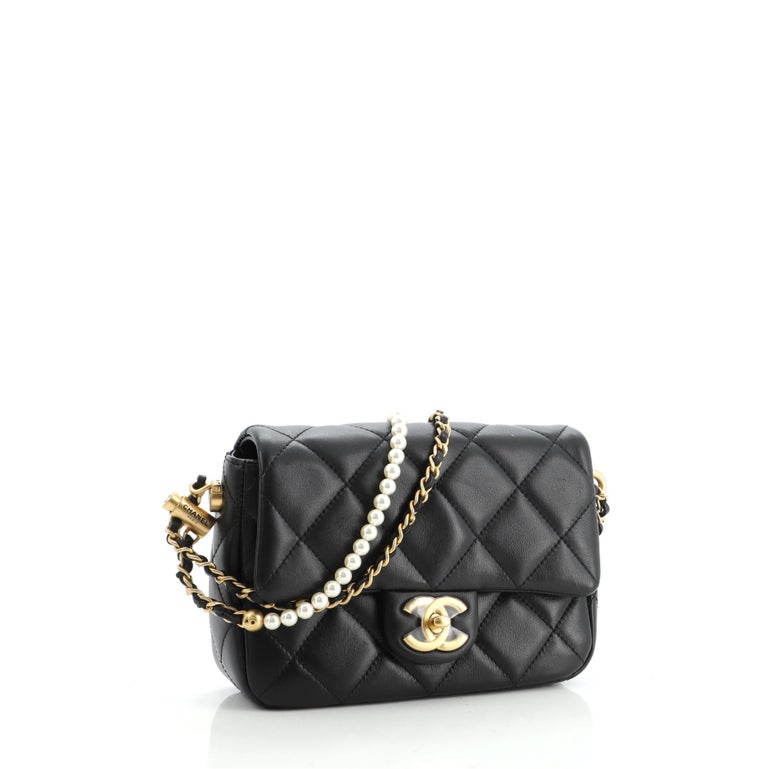 Chanel My Perfect Adjustable Chain Flap Bag Quilted Lambskin with Pearls