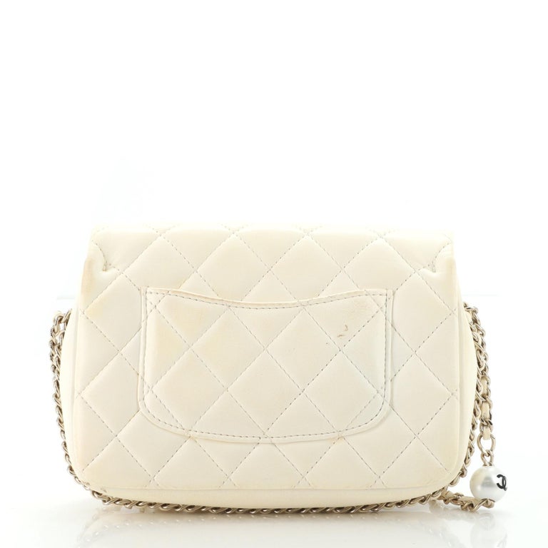 Chanel My Precious Pearls Chain Flap Bag Quilted Lambskin Small at 1stDibs