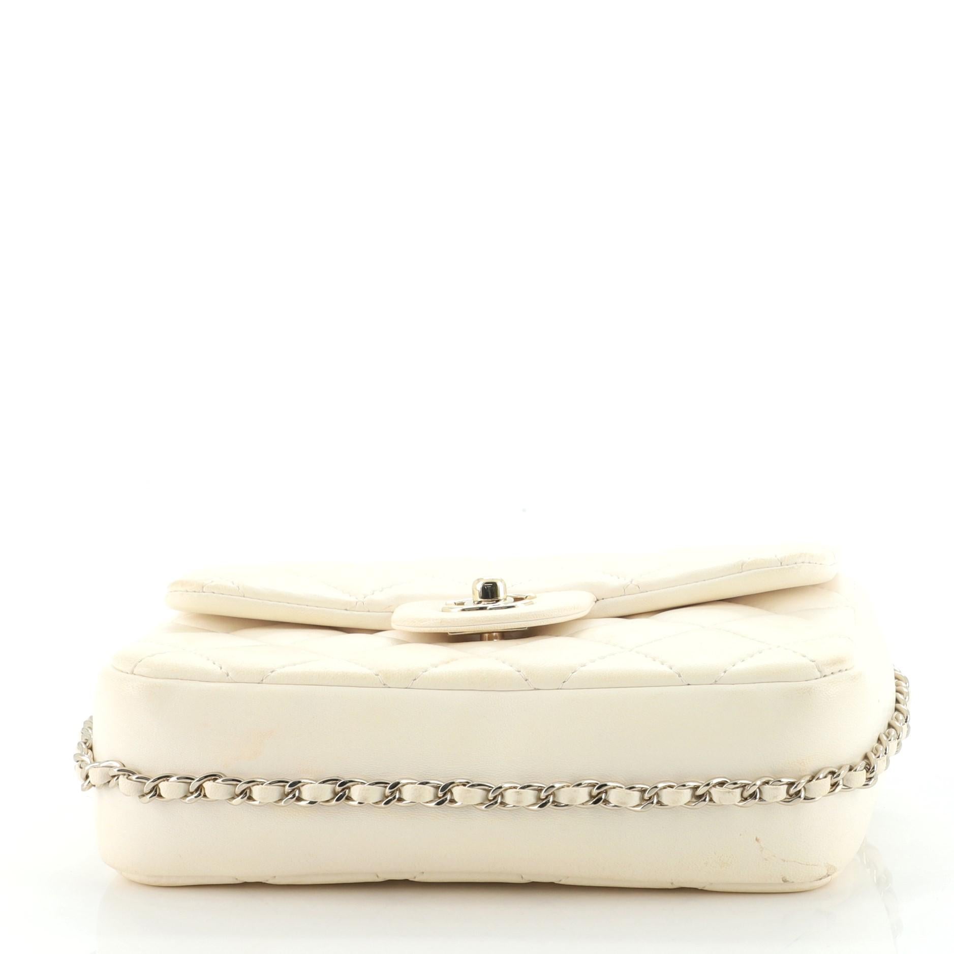 Chanel My Precious Pearls Chain Flap Bag Quilted Lambskin Small In Fair Condition In NY, NY