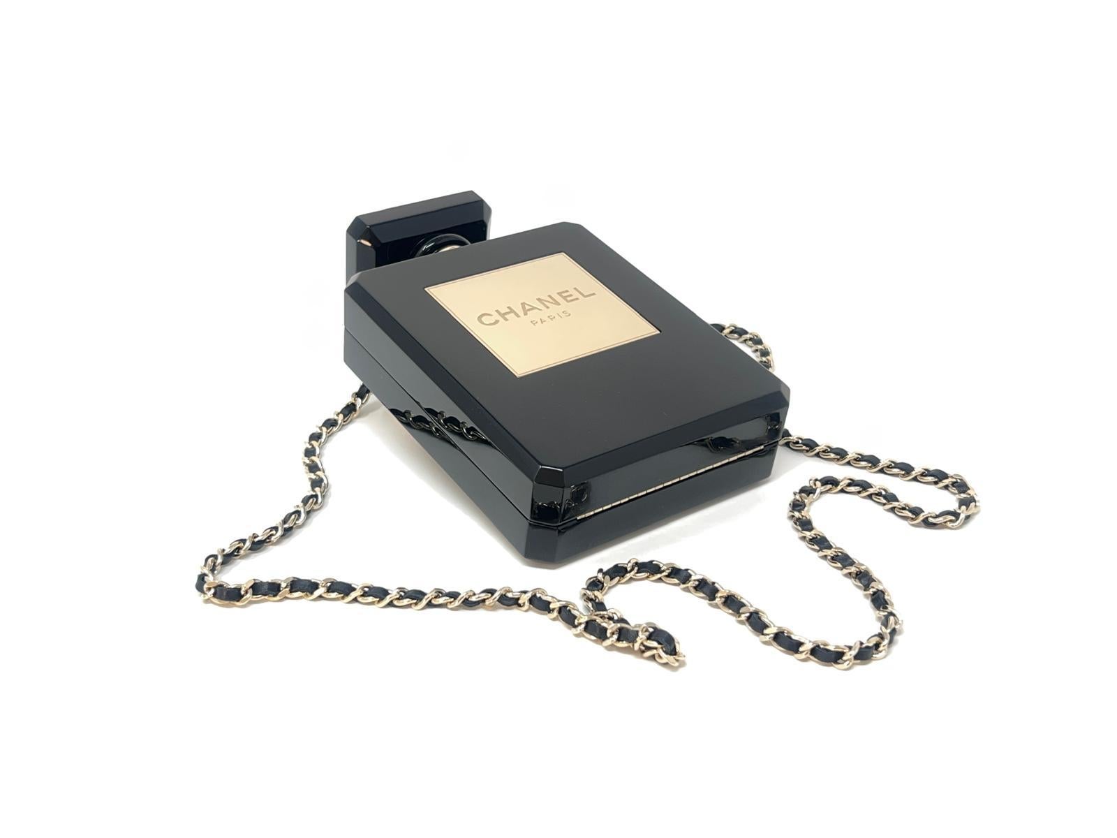 Chanel N5 Black Perfume Bottle Minaudière Cruise Collection 2013  For Sale 7