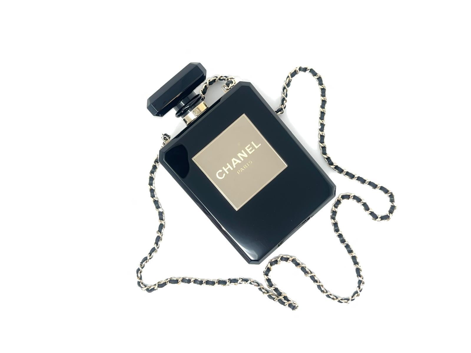 Chanel N5 Black Perfume Bottle Minaudière Cruise Collection 2013  For Sale 8