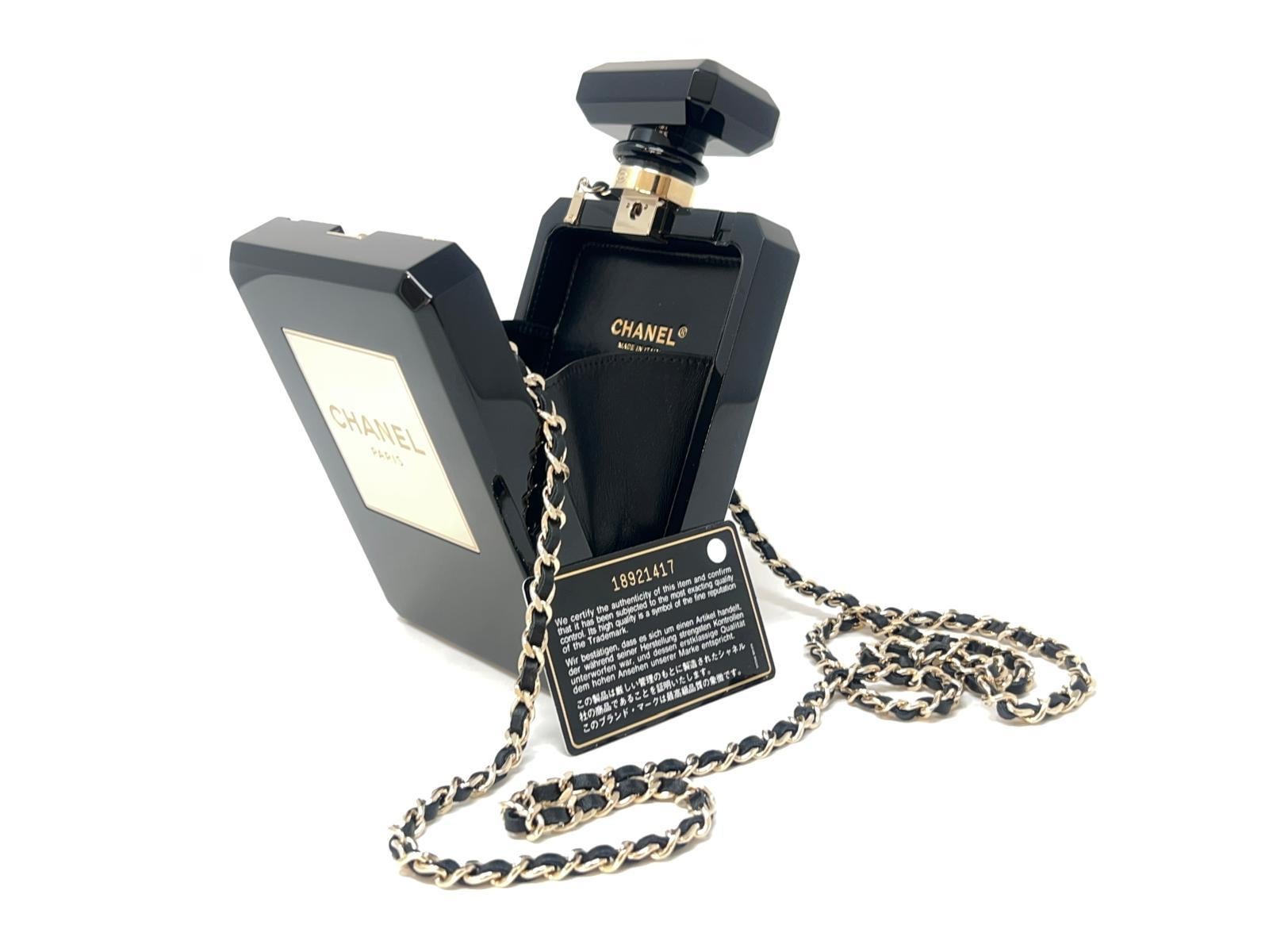 Women's Chanel N5 Black Perfume Bottle Minaudière Cruise Collection 2013  For Sale