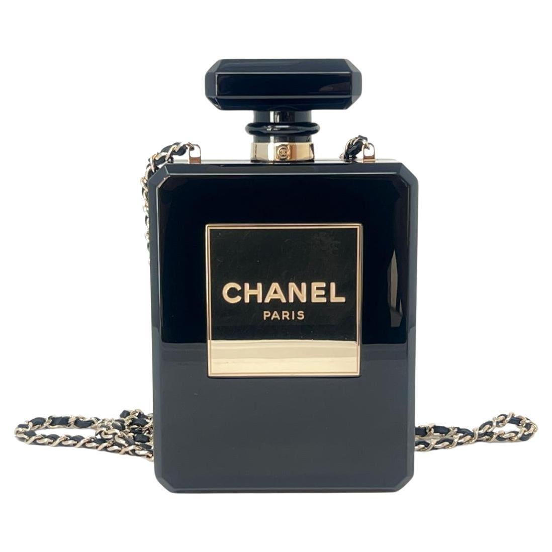 Chanel N5 Black Perfume Bottle Minaudière Cruise Collection 2013  For Sale