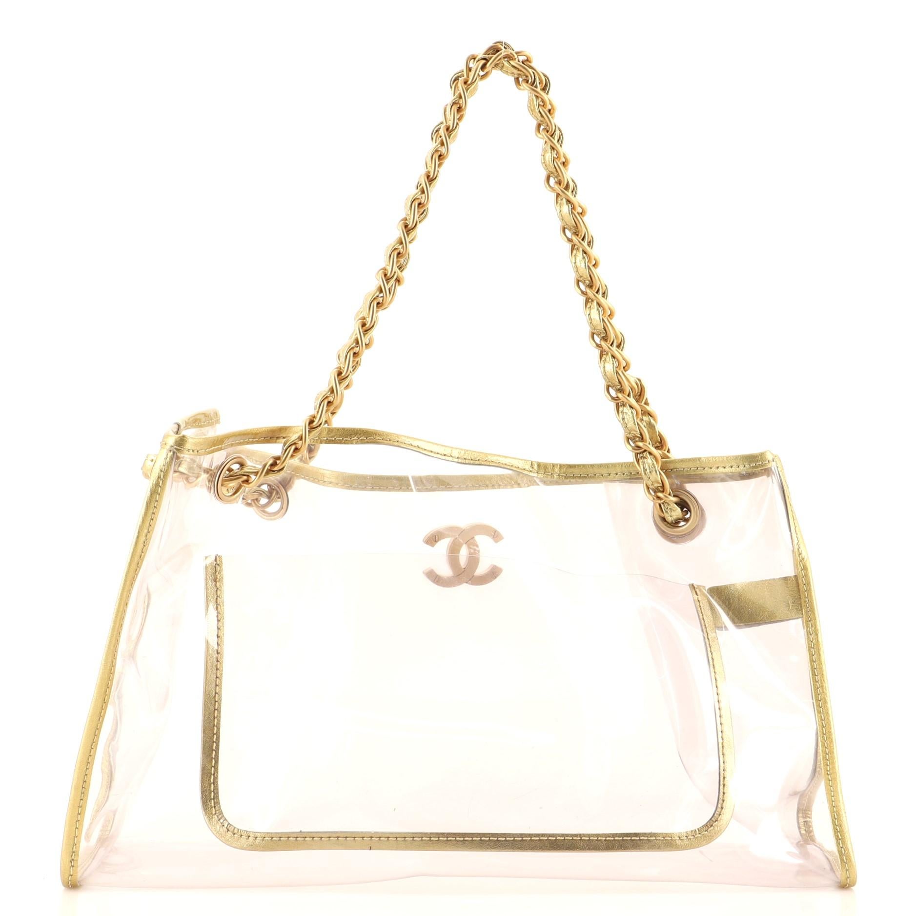Chanel Naked Tote Bag PVC Large In Fair Condition In NY, NY