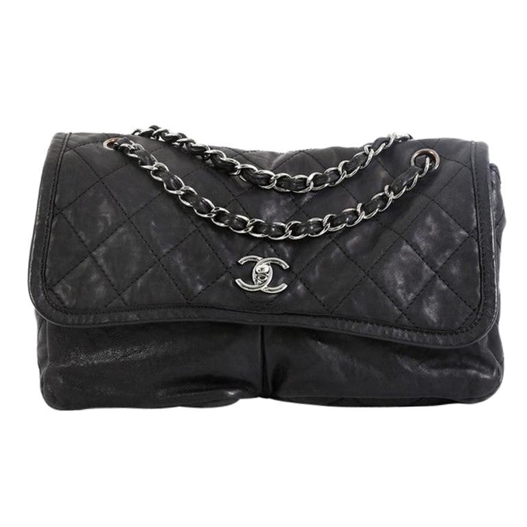 Chanel Natural Beauty Split Pocket Flap Bag Quilted Leather Medium