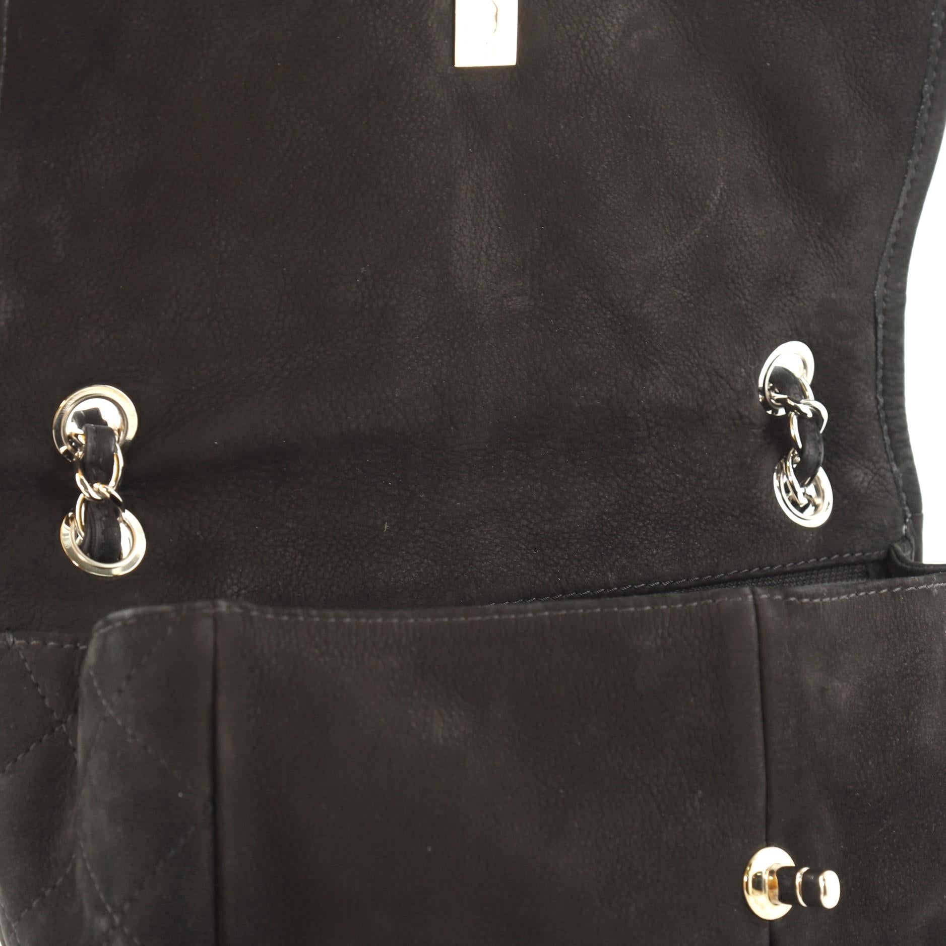 Chanel Natural Beauty Split Pocket Flap Bag Quilted Nubuck Large 4