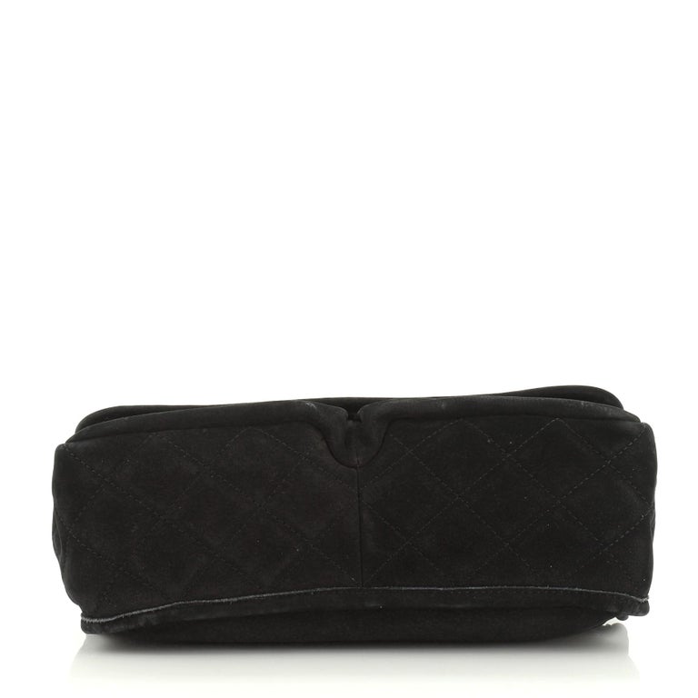 Chanel Natural Beauty Split Pocket Flap Bag Quilted Nubuck Large at 1stDibs