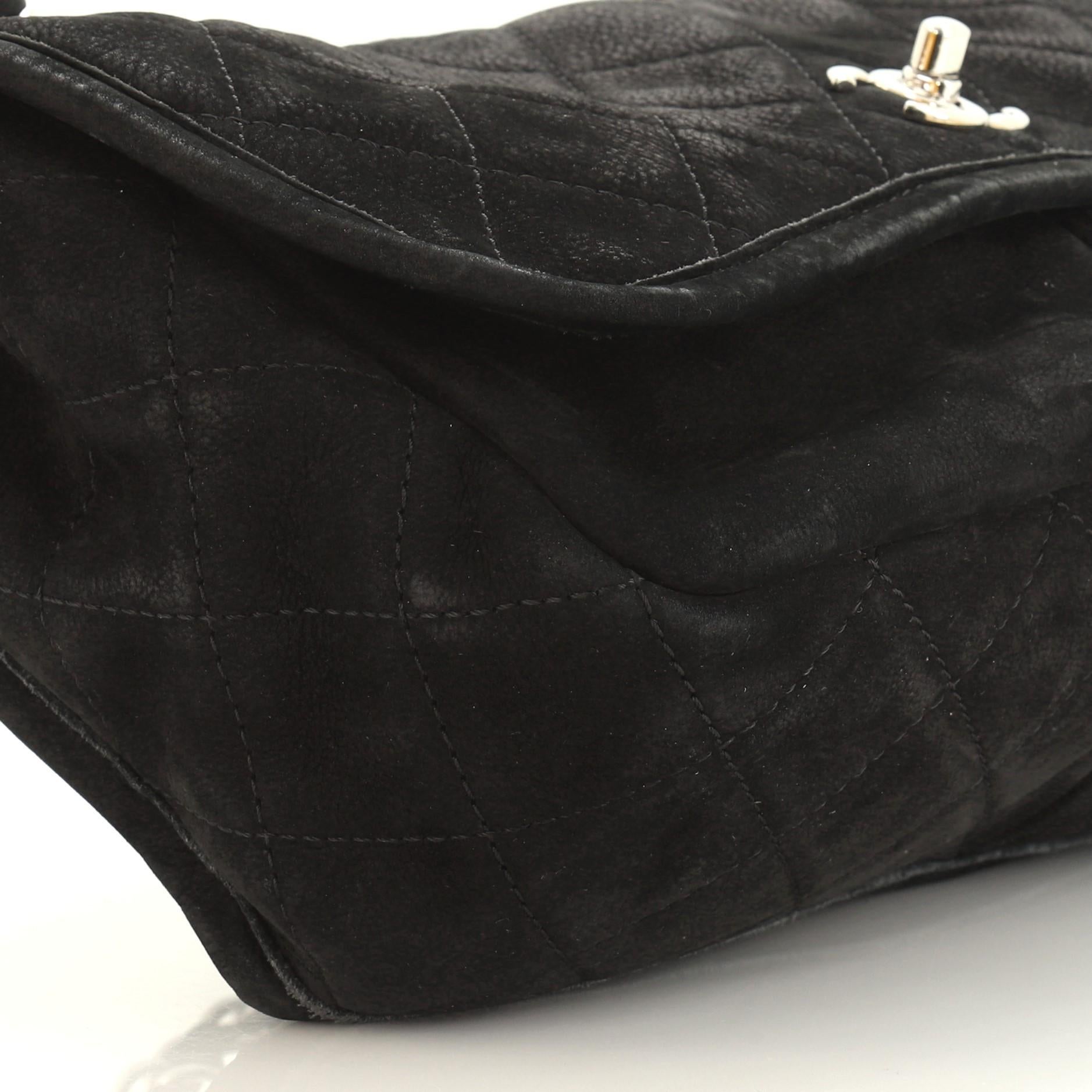 Chanel Natural Beauty Split Pocket Flap Bag Quilted Nubuck Large 1