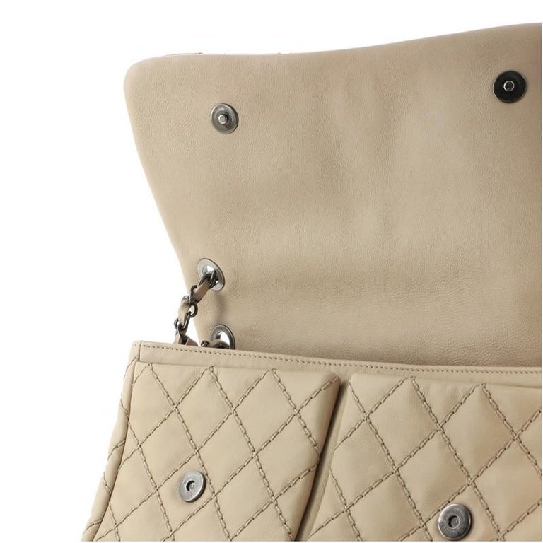 Chanel Natural Beauty Split Pocket Flap Bag Stitched Calfskin Medium