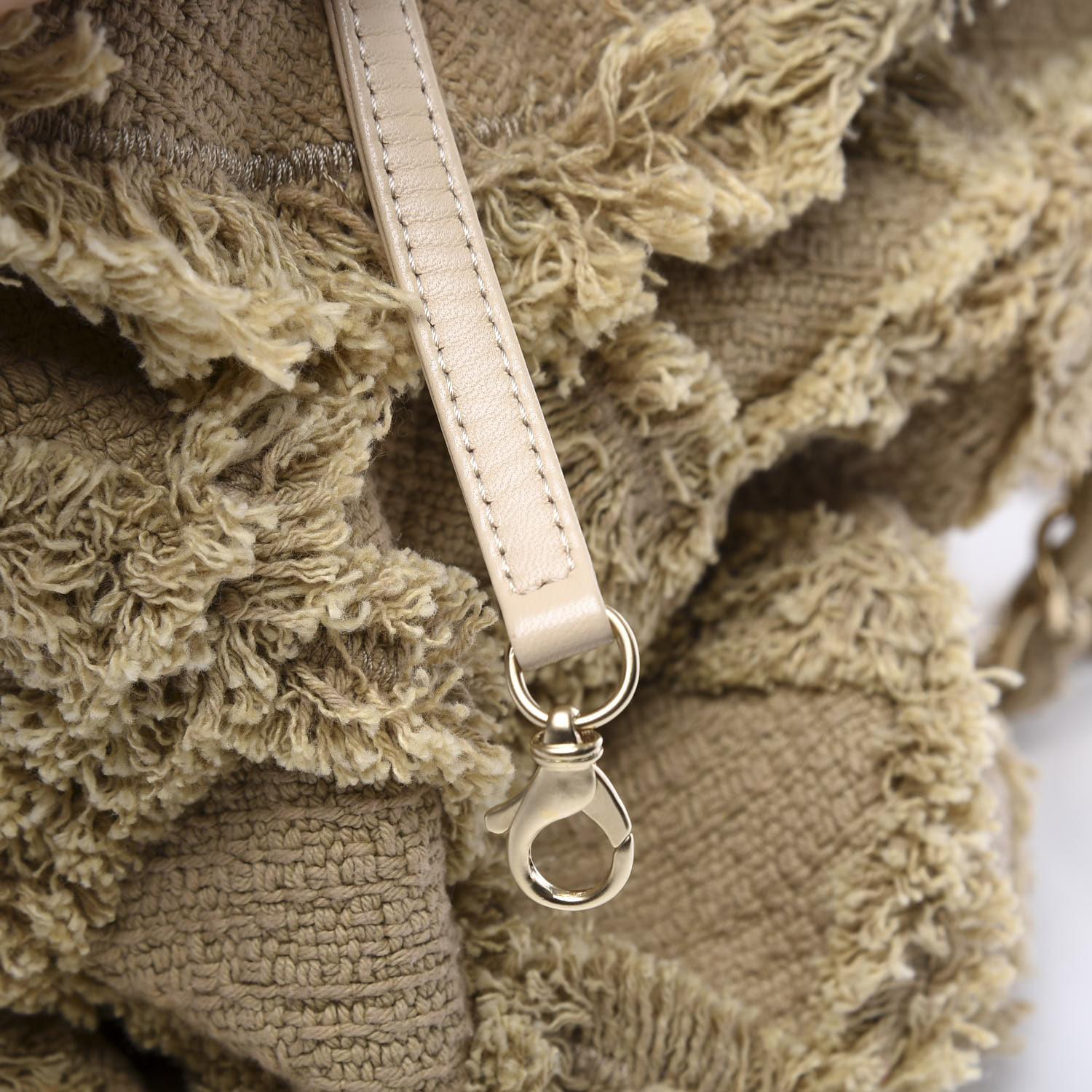 Chanel Nature Beige Organic Rope Woven Quilted Tweed Tote For Sale 6