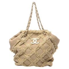 Chanel Nature Beige - Tote in tweed trapuntato con corde organiche