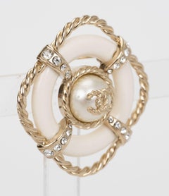 Chanel Nautical Pearl Light Gold Brooch