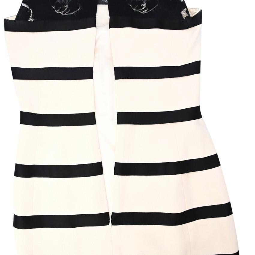 Chanel Nautical Striped Silk & Lace Shift Dress - US 2 For Sale 2