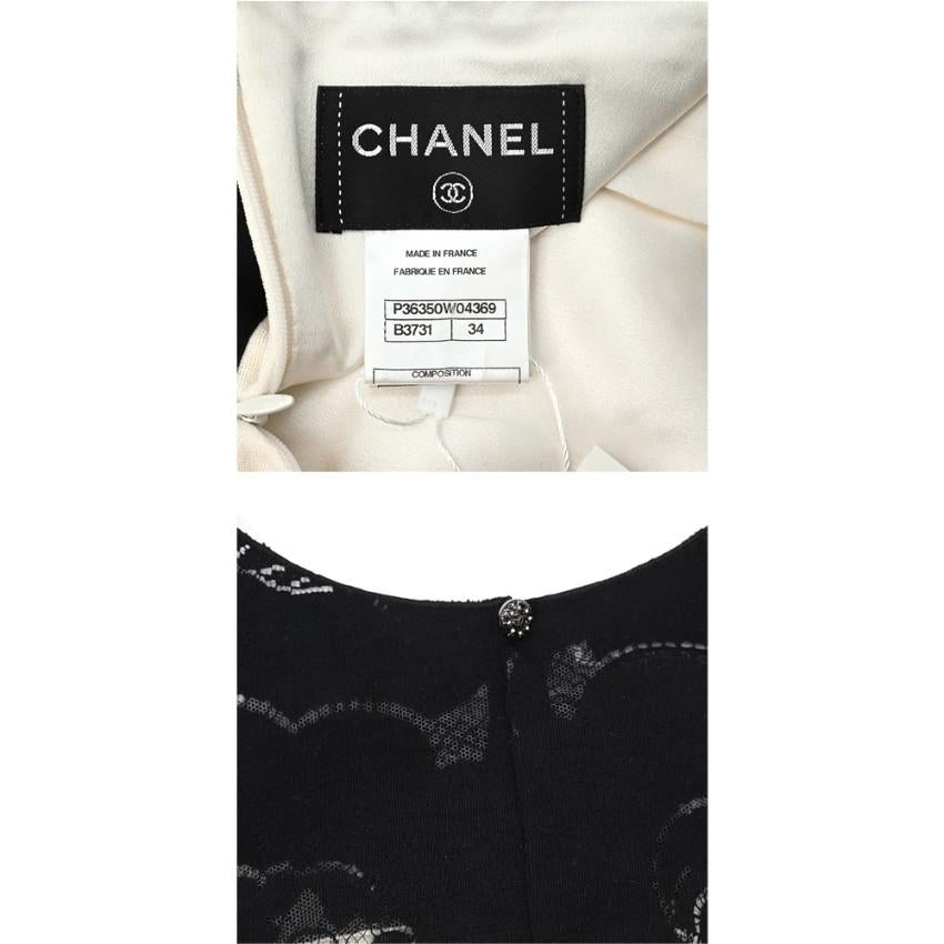 Chanel Nautical Striped Silk & Lace Shift Dress - US 2 For Sale 1