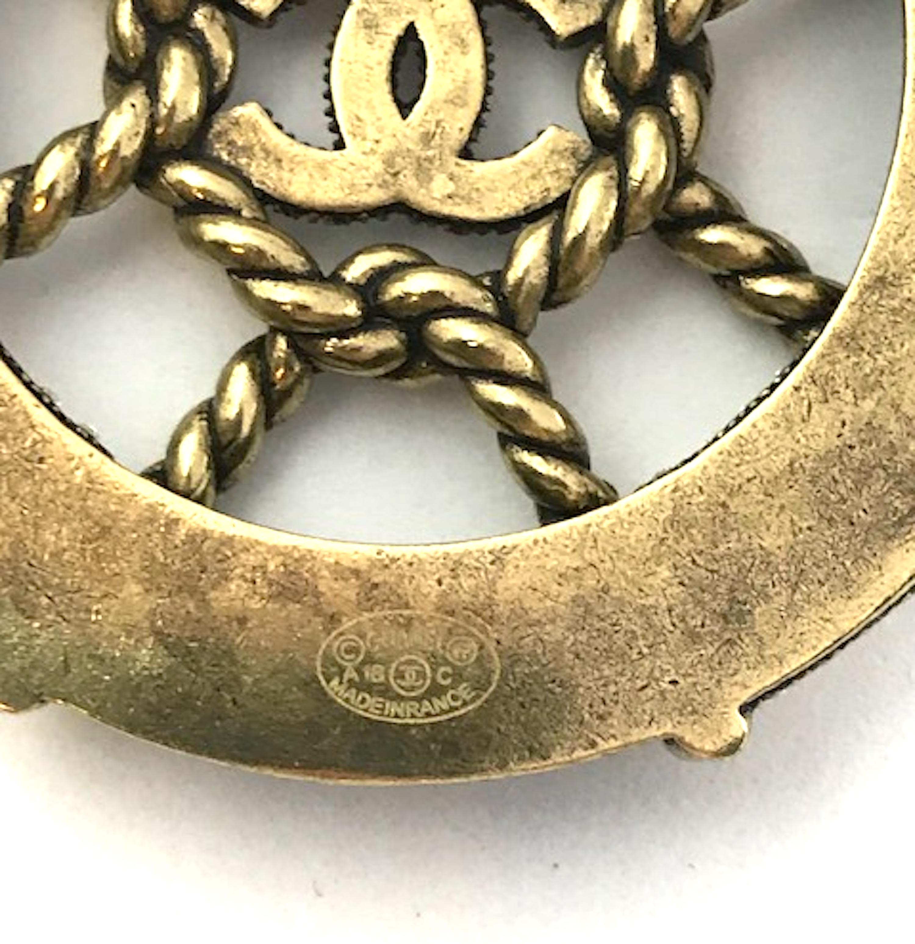 Chanel Nautical Wheel Pin Cruise Collection 2018 In Excellent Condition In New York, NY