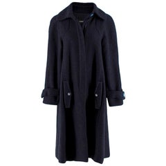 Chanel Navy Alpaca Wool Boucle Blend Coat - Size US 4