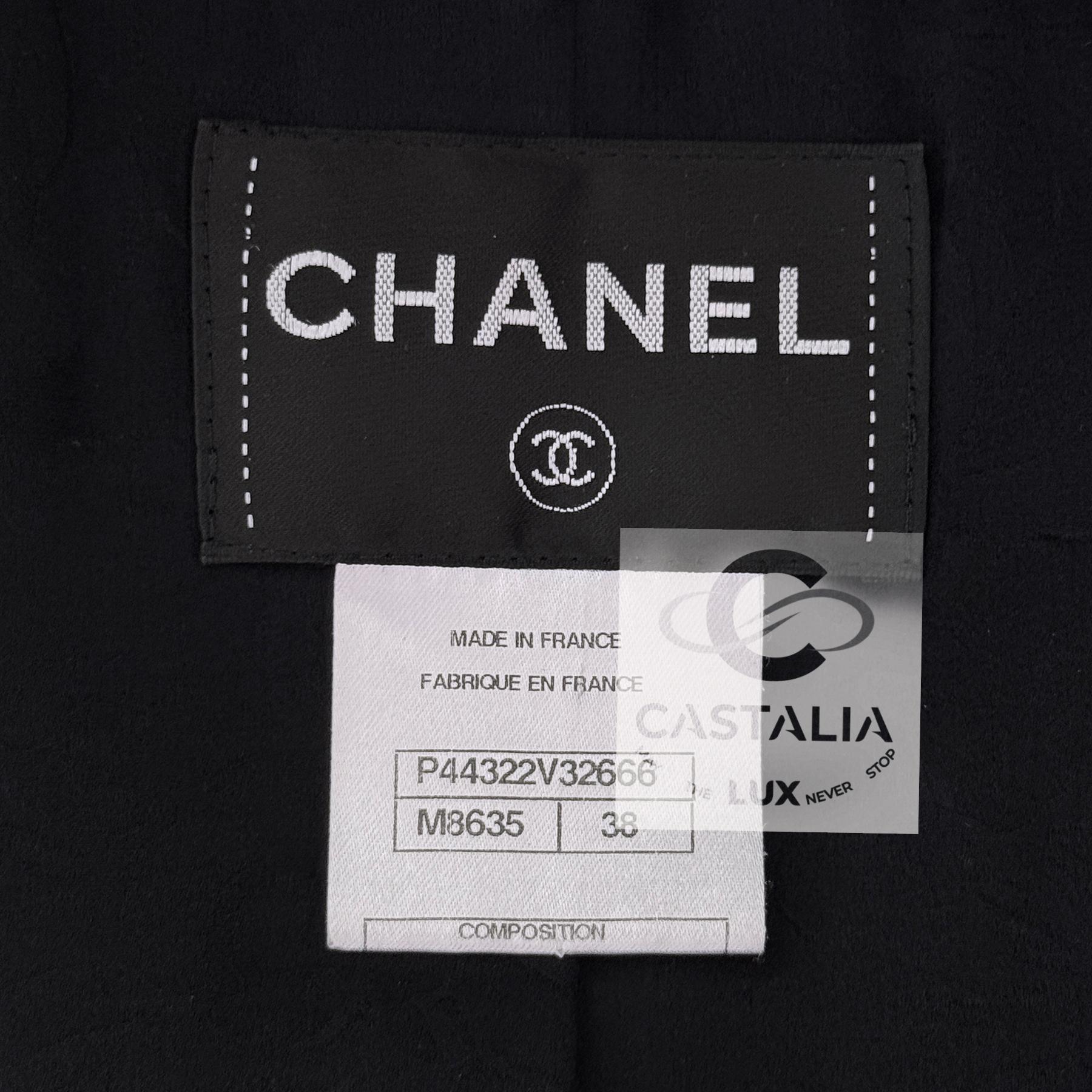 Chanel Giacca in tweed Lesage nera e blu, 38 FR in vendita 7