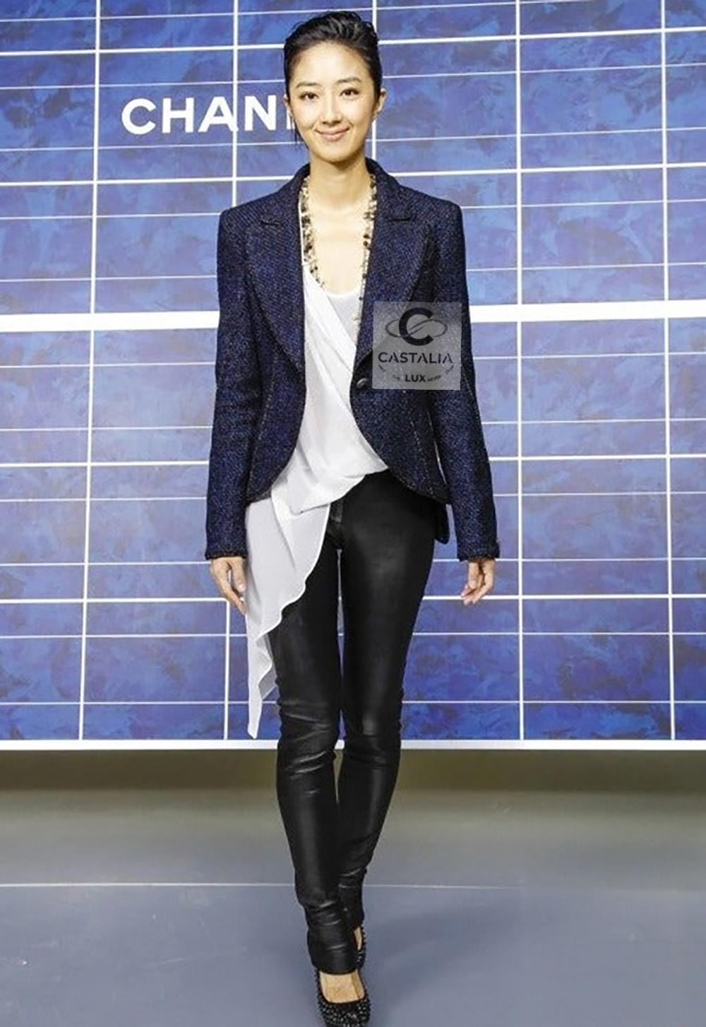 Nero Chanel Giacca in tweed Lesage nera e blu, 38 FR in vendita