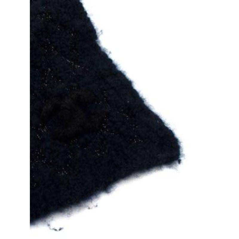 Women's Chanel Navy & Black Sparkle Boucle Knit Scarf For Sale