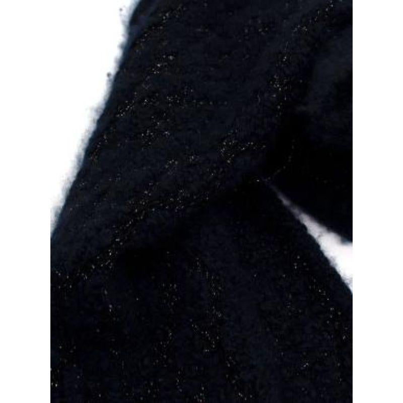 Chanel Navy & Black Sparkle Boucle Knit Scarf For Sale 1