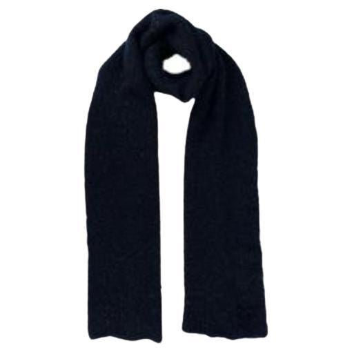 Chanel Navy & Black Sparkle Boucle Knit Scarf For Sale