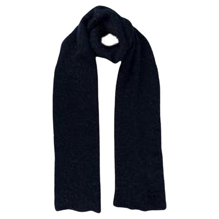 Chanel Navy and Black Sparkle Boucle Knit Scarf at 1stDibs