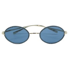 Chanel Navy Blue 4248-J Denim Frame Oval Sunglasses