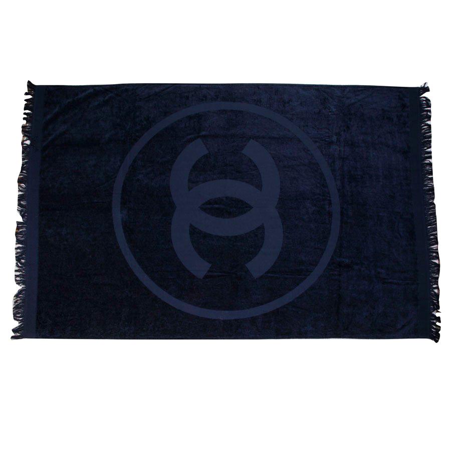 Serviette de plage CHANEL bleu marine