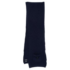 Chanel Navy Blue Cashmere Chunky Knit Muffler