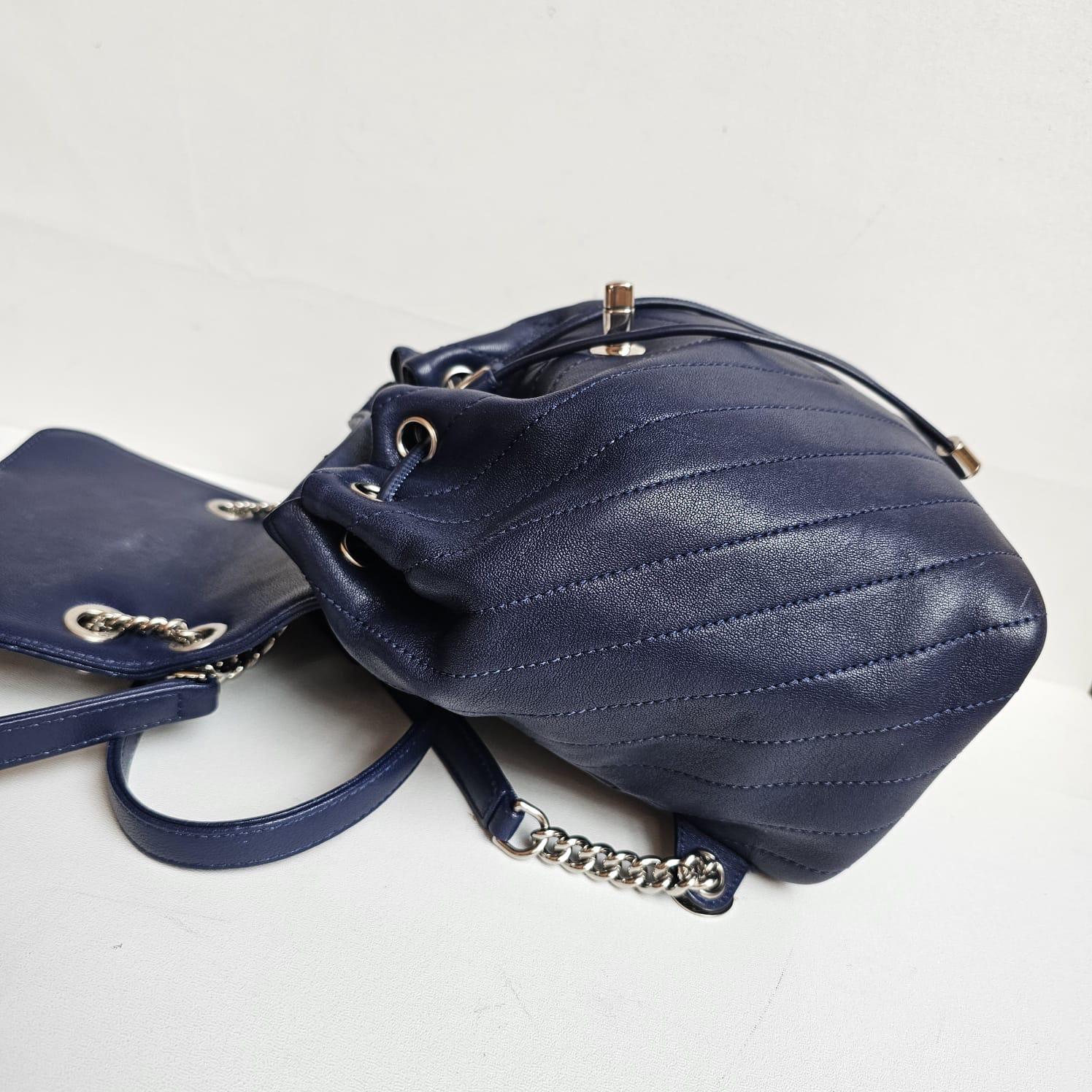 Chanel Navy Blue Chevron Small Urban Spirit Backpack 14