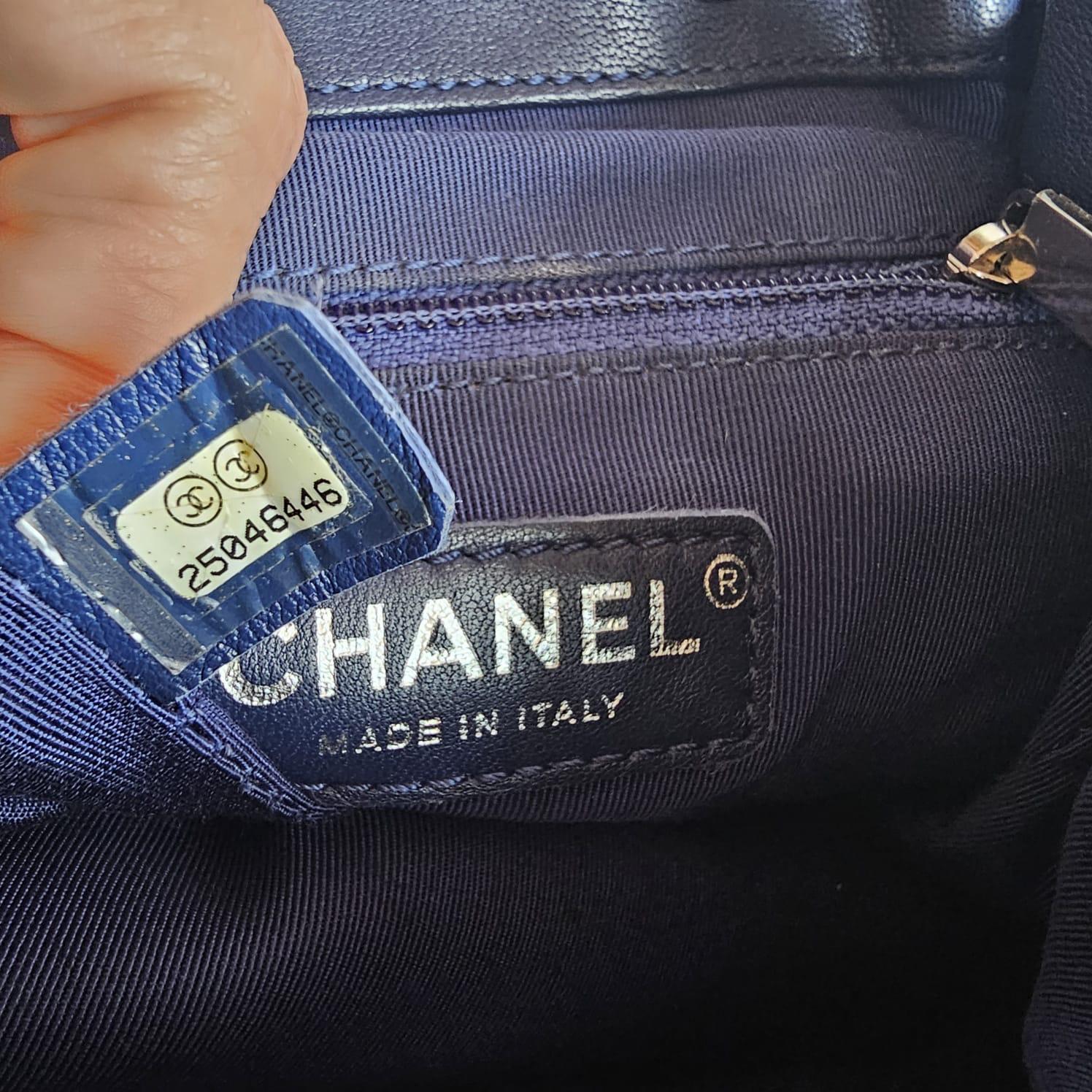 Chanel Navy Blue Chevron Small Urban Spirit Backpack 1