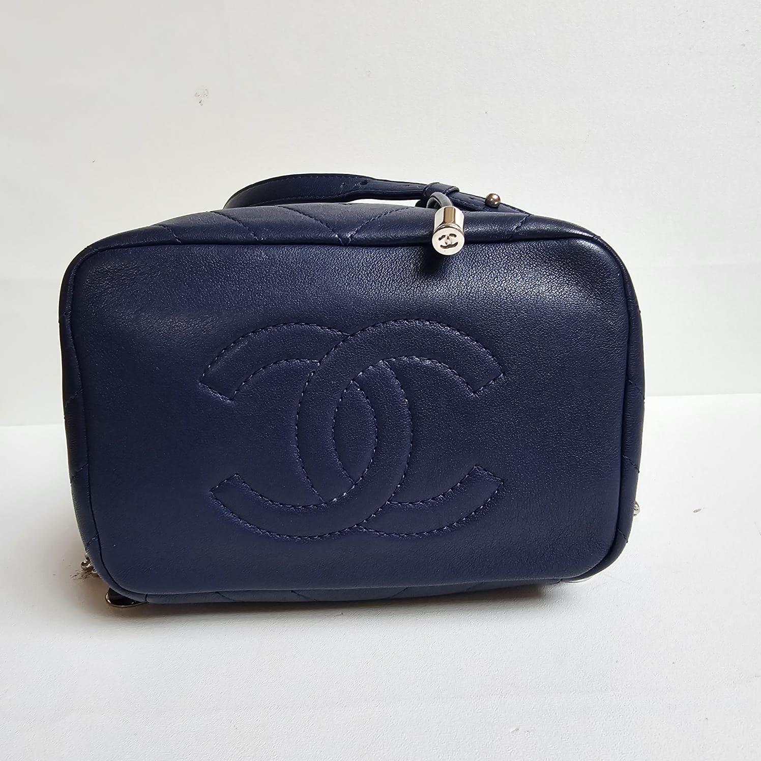 Chanel Navy Blue Chevron Small Urban Spirit Backpack 4