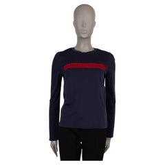 CHANEL algodón azul marino 17B GABRIELLE CHANEL CAMISETA MANGA LARGA 38 S