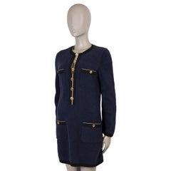 Chanel abito in cotone blu navy 19C LA PAUSA TERRY CLOTH 38 S
