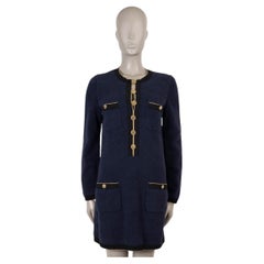 Chanel abito in cotone blu navy 19C LA PAUSA TERRY CLOTH 38 S