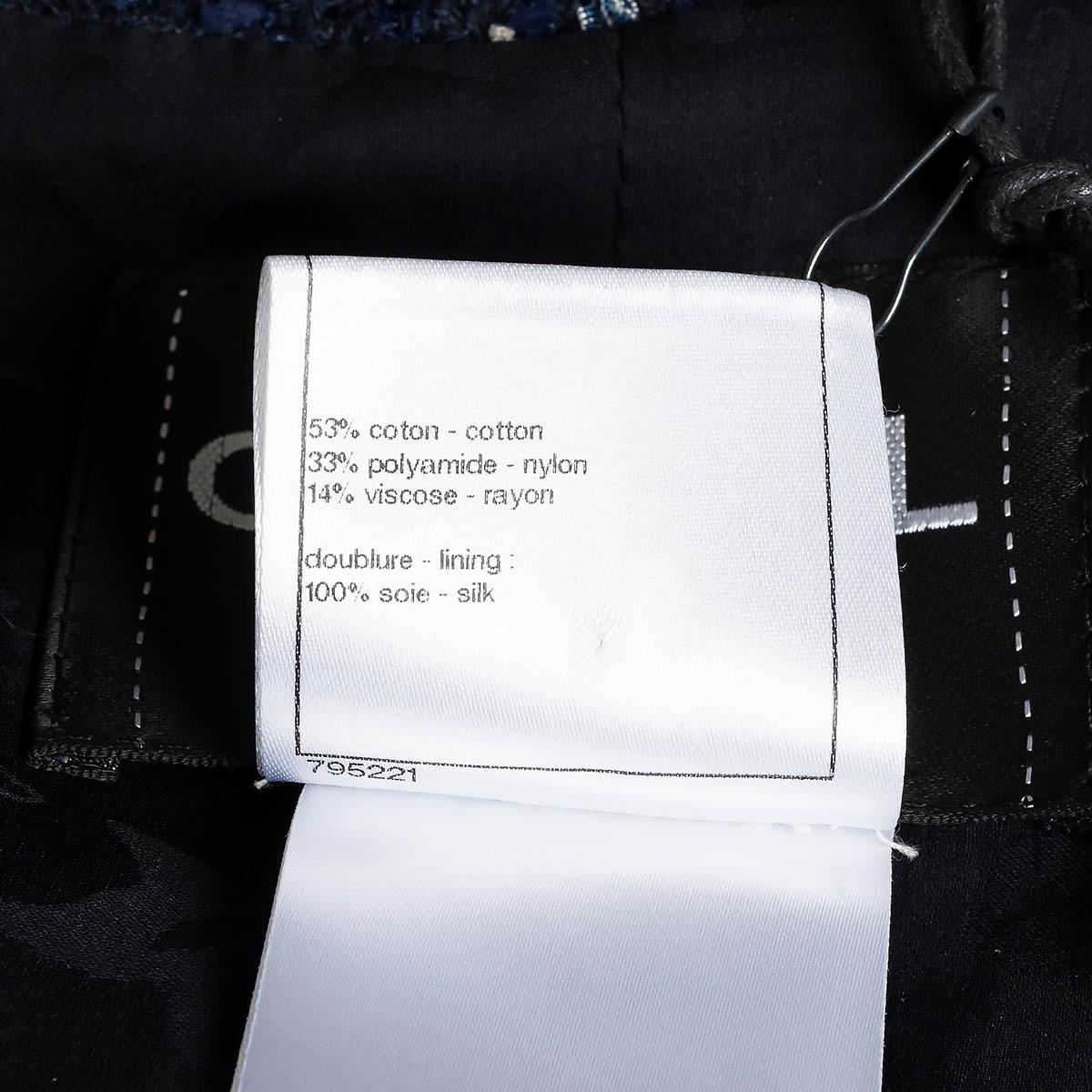 CHANEL navy blue cotton 2011 11C SAINT TROPEZ LINK-FRNOT TWEED Jacket 40 M 6