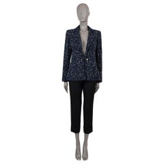 CHANEL navy blue cotton 2011 11C SAINT TROPEZ LINK-FRNOT TWEED Jacket 40 M