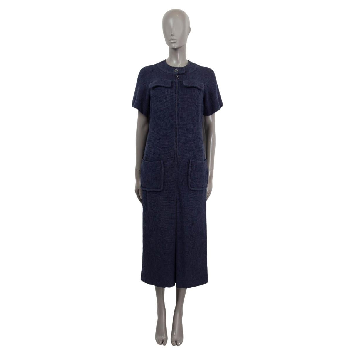 LOUIS VUITTON blue cotton 2014 LEATHER TRIM DENIM MINI Dress 34 XXS at  1stDibs