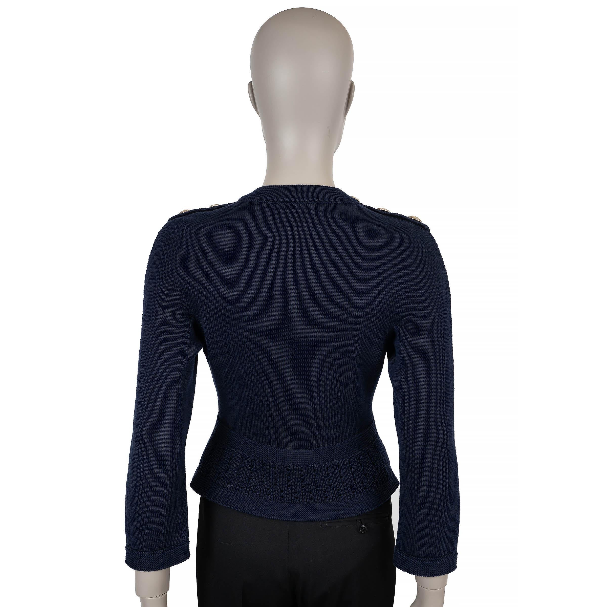 CHANEL navy blau Baumwolle 21C CAPRI POINTELLE Pullover 34 XS (Schwarz) im Angebot