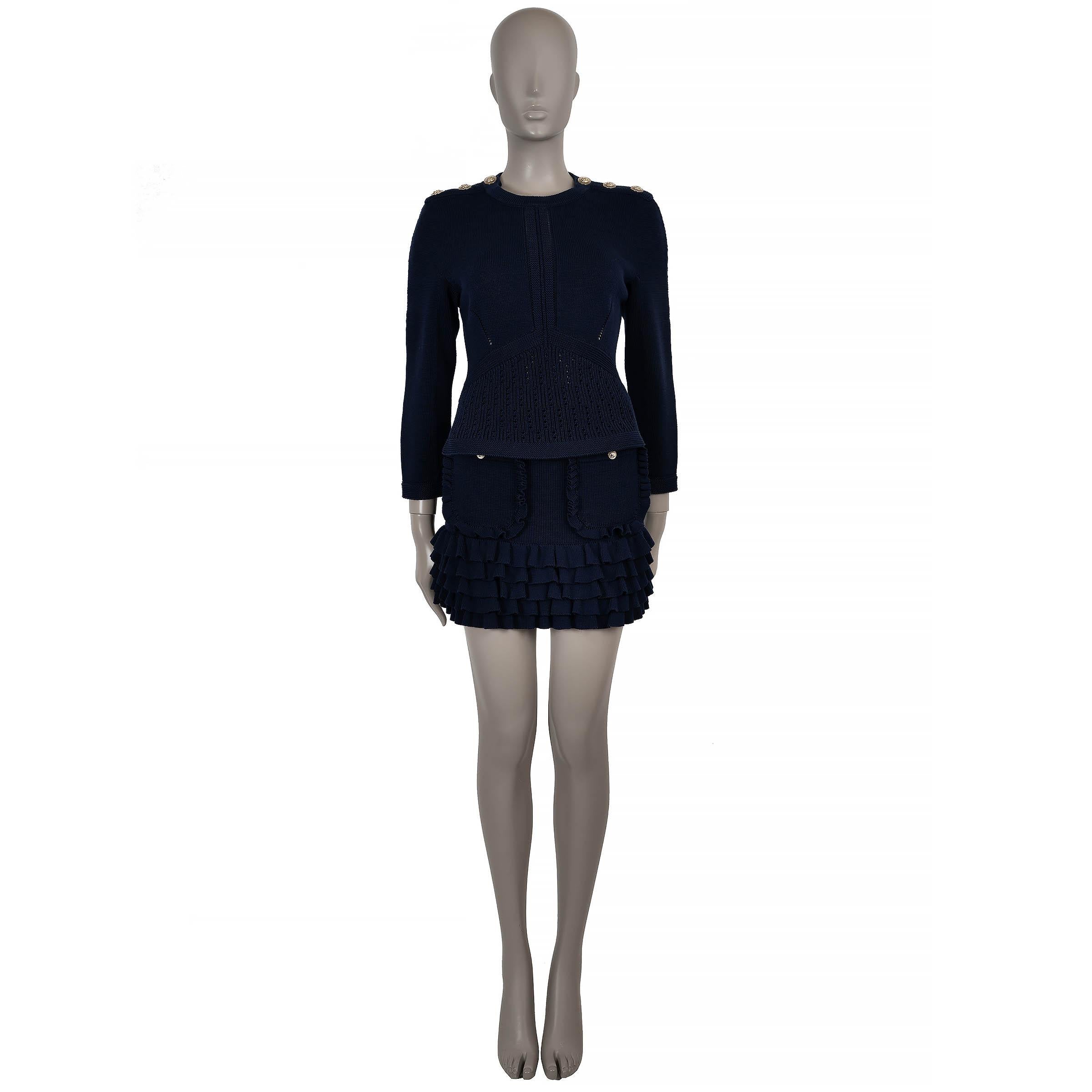 CHANEL navy blau Baumwolle 21C CAPRI POINTELLE Pullover 34 XS im Angebot 5