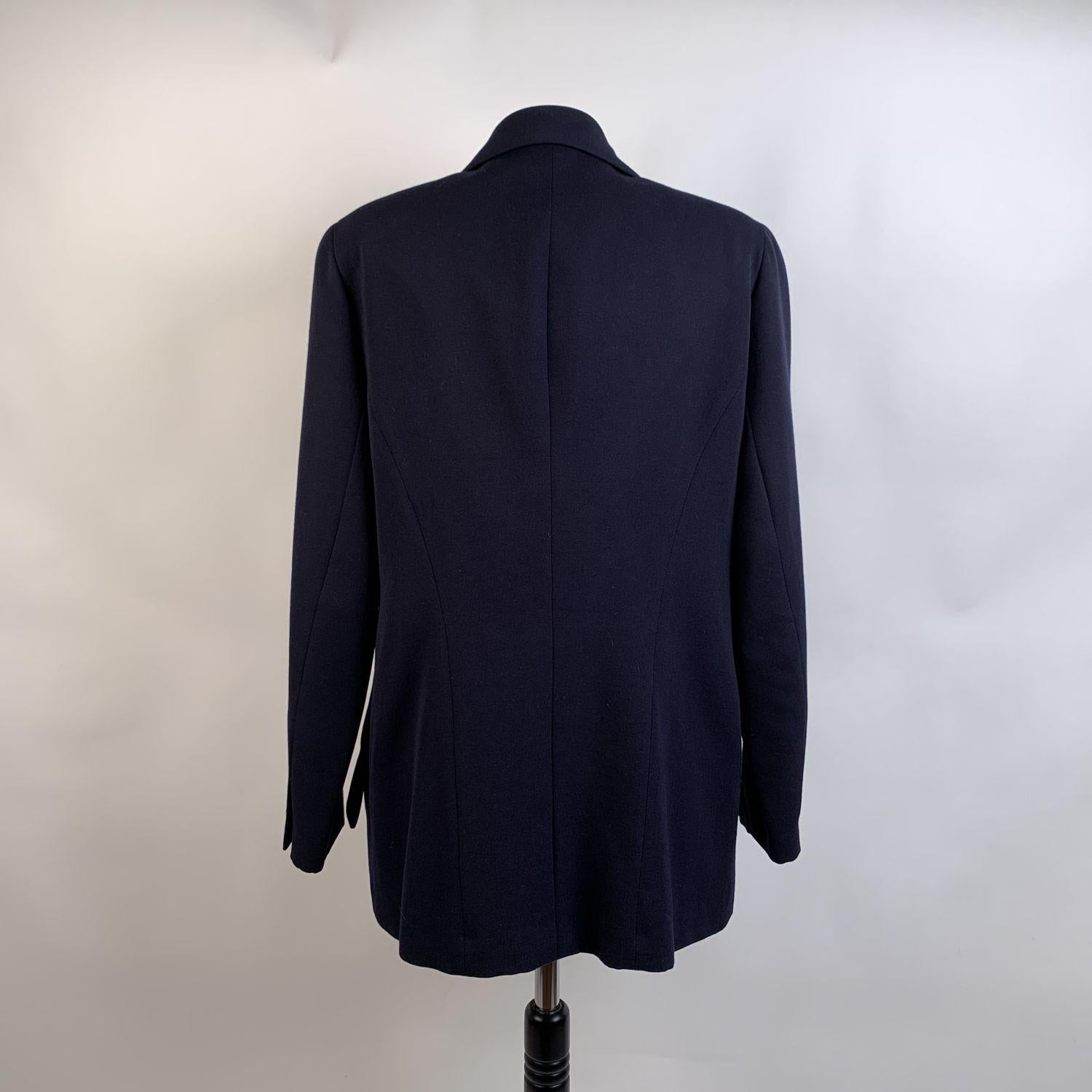 Black Chanel Navy Blue Double Breasted Blazer Jacket CC Buttons