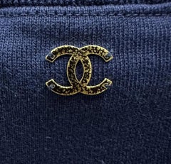 Chanel Bleu marine Déesse grecque CC T-Shirt coton imprimé Sz.S