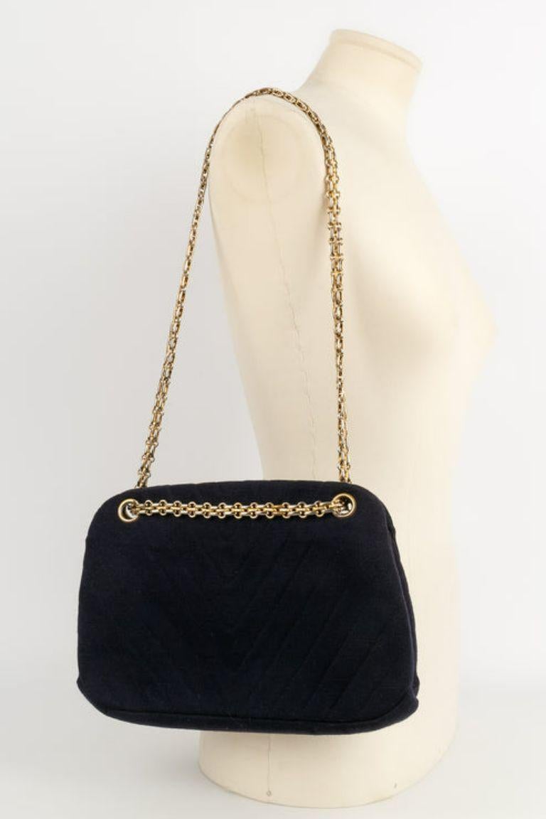 Chanel Navy Blue Jersey Bag 4