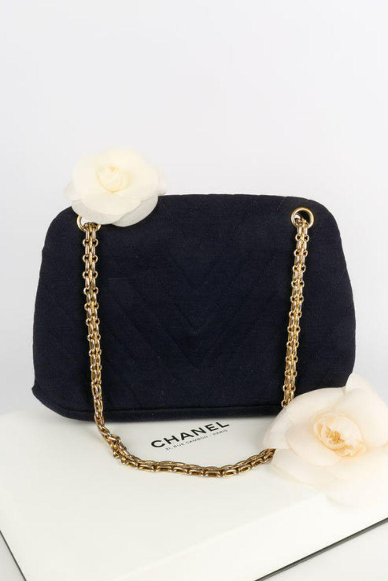 Chanel Navy Blue Jersey Bag 5