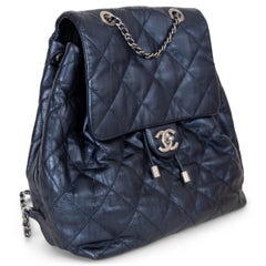 CHANEL navy blue leather 17K BACKPACK IS BACK Bag