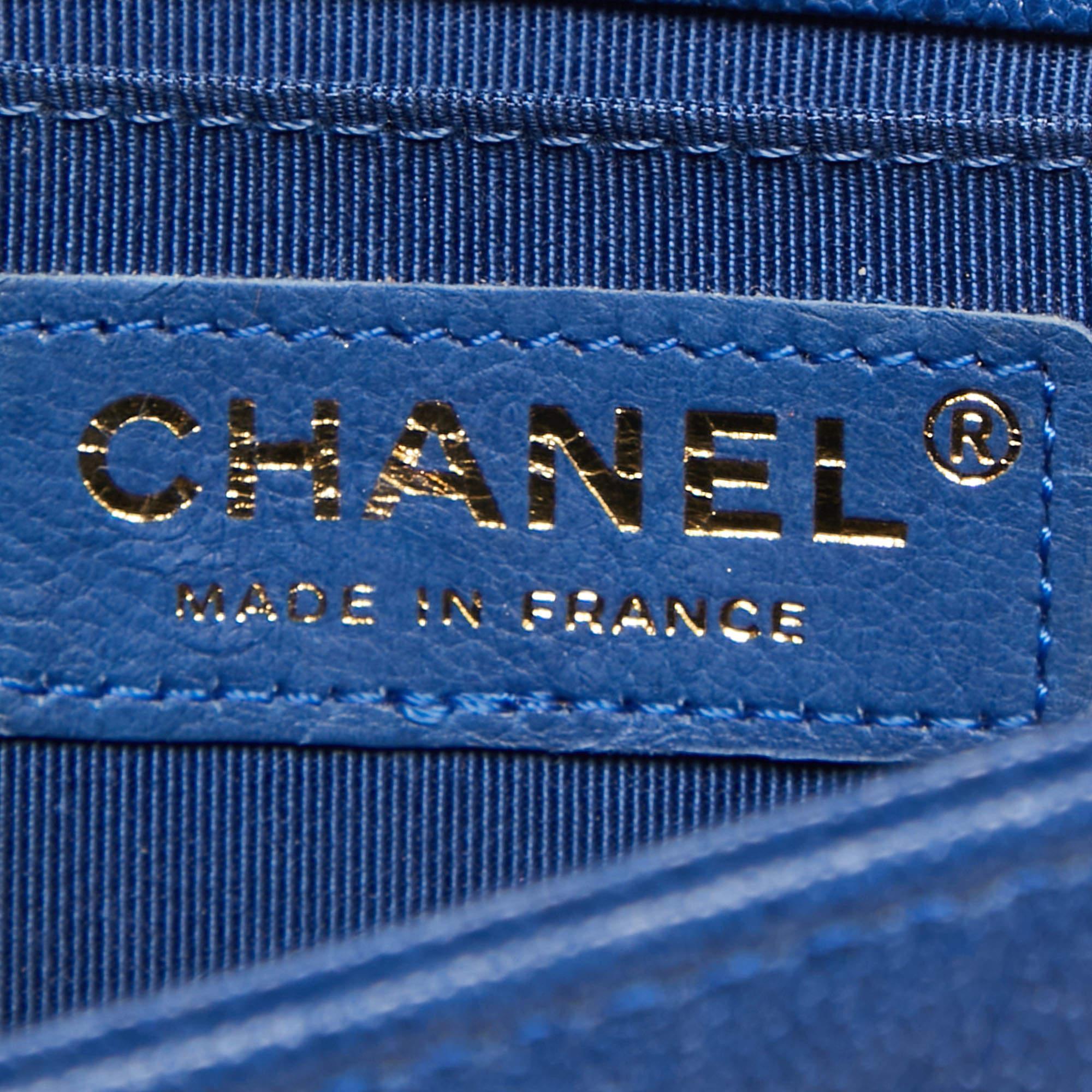 Chanel Navy Blue Leather Mini Boy Bag 6