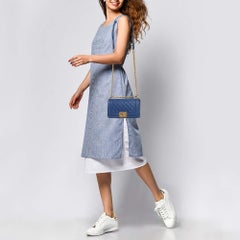 Chanel Navy Blue Leather Mini Boy Bag