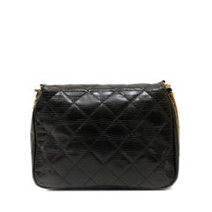 Chanel Navy Blue Lizard Flap Triple Chain Bag